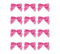 Italian Options Satin Ribbon Bows Self Adhesive 12-Piece Pack, 5 cm Bow Width, Hot Pink