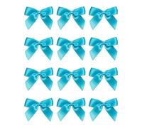 Italian Options Satin Ribbon Bows Self Adhesive 12-Piece Pack, 5 cm Bow Width, Turquoise