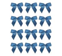 Italian Options Small Satin Ribbon Bows, Self Adhesive Bow Decorations for Crafts, Gift Wrap, Hampers, Hair Bows, Wedding Stationery, Floristry, Christmas, Cakes, Crafting, Smoke Blue, 12 Pack, 5 cm