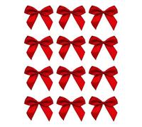 Italian Options Small Satin Ribbon Bows, Self Adhesive Bow Decorations for Crafts, Gift Wrap, Hampers, Hair Bows, Wedding Stationery, Floristry, Christmas, Cakes, Crafting, Red, 12 Pack, 5 cm