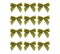Italian Options Small Satin Ribbon Bows, Self Adhesive Bow Decorations for Crafts, Gift Wrap, Hampers, Hair Bows, Wedding Stationery, Floristry, Christmas, Cakes, Crafting, Moss Green, 24 Pack, 5 cm