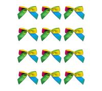 Italian Options Small Satin Ribbon Bows, Self Adhesive Bow Decorations for Crafts, Gift Wrap, Hampers, Hair Bows, Wedding Stationery, Floristry, Christmas, Cakes, Crafting, Rainbow, 12 Pack, 5 cm