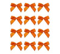 Italian Options Small Satin Ribbon Bows, Self Adhesive Bow Decorations for Crafts, Gift Wrap, Hampers, Hair Bows, Wedding Stationery, Floristry, Christmas, Cakes, Crafting, Orange, 12 Pack, 5 cm