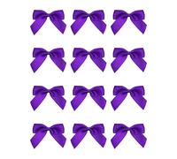 Italian Options Satin Ribbon Bows Self Adhesive 12-Piece Pack, 5 cm Bow Width, Purple