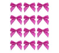 Italian Options Small Satin Ribbon Bows, Self Adhesive Bow Decorations for Crafts, Gift Wrap, Hampers, Hair Bows, Wedding Stationery, Floristry, Christmas, Cakes, Crafting, Clover Pink, 24 Pack, 5 cm