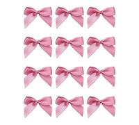 Italian Options Small Satin Ribbon Bows, Self Adhesive Bow Decorations for Crafts, Gift Wrap, Hampers, Hair Bows, Wedding Stationery, Floristry, Christmas, Cakes, Crafting, Antique Pink, 12 Pack, 5 cm