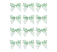 Italian Options Satin Ribbon Bows Self Adhesive 12-Piece Pack, 5 cm Bow Width, Mint
