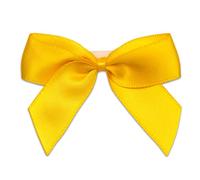 Italian Options Small Satin Ribbon Bows, Self Adhesive Bow Decorations for Crafts, Gift Wrap, Hampers, Hair Bows, Wedding Stationery, Floristry, Christmas, Cakes, Crafting, Yellow Gold, 12 Pack, 5 cm