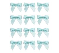 Italian Options Small Satin Ribbon Bows, Self Adhesive Bow Decorations for Crafts, Gift Wrap, Hampers, Hair Bows, Wedding Stationery, Floristry, Christmas, Cakes, Crafting, Duck Egg, 12 Pack, 5 cm
