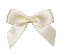 Italian Options Satin Ribbon Bows Self Adhesive 12-Piece Pack, 5 cm Bow Width, Ivory