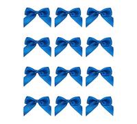 Italian Options Small Satin Ribbon Bows, Self Adhesive Bow Decorations for Crafts, Gift Wrap, Hampers, Hair Bows, Wedding Stationery, Floristry, Christmas, Cakes, Crafting, Royal Blue, 12 Pack, 5 cm