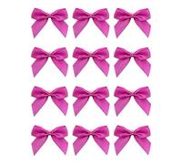 Italian Options Satin Ribbon Bows Self Adhesive 12-Piece Pack, 5 cm Bow Width, Clover Pink