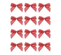 Italian Options Satin Ribbon Bows Self Adhesive 12-Piece Pack, 5 cm Bow Width, Coral