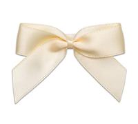 Italian Options Small Satin Ribbon Bows Self Adhesive Bow Decorations for Crafts Gift Wrap Hampers Hair Bows Wedding Stationery Floristry Christmas Cakes Crafting Cream 12 Pack 5 cm