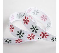 Italian Options Snowflake Christmas Ribbon 16mm x 5m White