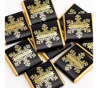 Italian Options Snowflake Merry Christmas Chocolate Neapolitans Black and Gold (100 Chocolates)
