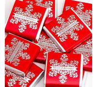 Italian Options Snowflake Merry Christmas Chocolate Neapolitans Red and Silver (50 Chocolates)