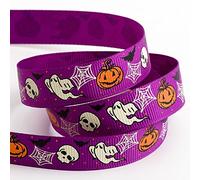 Italian Options Spooky Halloween Grosgrain Ribbon - 16mm x 5 Metres - Purple