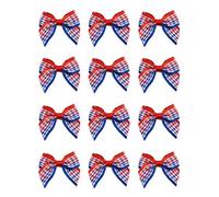 Italian Options Tartan Ribbon Bows 12-Piece Pack, 4 cm Bow Width, Britannia