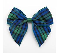 Italian Options Tartan Self-Adhesive Ribbon Bows 6-Piece Pack, 10 cm Bow Width, Green Blue