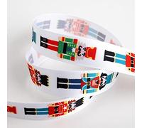 Italian Options Toy Soldiers Christmas Ribbon 16mm x 5m White