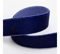 Italian Options Velvet Ribbon, Luxury, Single-Face Velvet Ribbon for Crafting, Christmas, Bows, Hair, Cakes, Weddings, Ornaments, Gift Wrapping, Flowers, 9mm x 10 Metre Roll, Navy