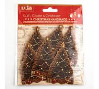 Italian Options Vintage Christmas Tree's Traditional Craft Decorations (6 pcs)