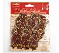 Italian Options Vintage Father Christmas Traditional Craft Decorations (6 pcs)