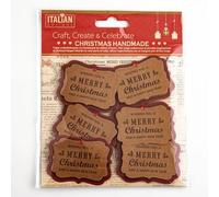 Italian Options Vintage Merry Christmas Traditional Wording Panel Motifs (6 pcs)