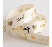 Italian Options Wedding Ribbon Cream/Gold Satin (16mm x 10M)