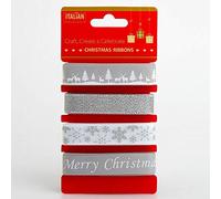 Italian Options Winter Wonderland Christmas Ribbon Assorted Mixed Pack (4 Ribbons x 2 Metres)