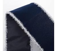 Italian Options Wired-Edge Navy Velvet Ribbon, Luxury, Wide Christmas Ribbon, Wired Ribbons for Crafts, Gift Wrapping, Wreaths, Tree Decorations, Navy, Silver Tinsel, 63 mm x 10 Metre Roll