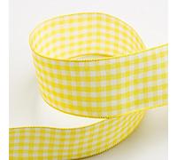 Italian Options Yellow Gingham Ribbon 25mm x 10 Metres