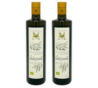 Italian organic extra virgin olive oil, Italian Ogliarola Garganica, cold extracted EVO oil, 100% Apulian oil, medium fruity, pack of 2 bottles of 750ml