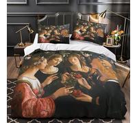 Italian Painting Duvet Cover 3D Figures with Fruit And Flowers Printed Bedding Set for Kids Teens Adults Microfibre Quilt Cover Bed Decor 3Pcs Super King(260x220cm)