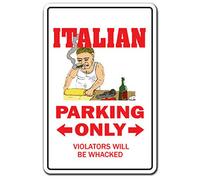 Italian Parking Italy Mafia Mobster Food Pizza Mob Metal Plaques and Signs Poster 8X12 Inches