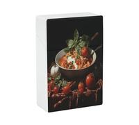 Italian Pasta Pictures Cigarette Case Stylish Lightweight Pocket Holder Case for Smoke Waterproof Cigarette Dispenser Cigarettes Accessories for Outdoor Camping Hiking
