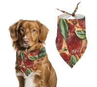 Italian Pepperoni Pizza Cute Dog Bandana Triangle Adjustable Washable Cat Scarf Pet Accessories