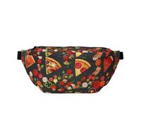 Italian Pizza and Ingredients Bumbag Waist Fanny Pack Crossbody Bags with Adjustable Belt for Men Women
