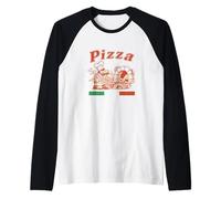 Italian Pizza Chef with Stone Oven Retro Style Raglan Baseball Tee