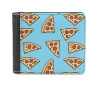 Italian Pizza Food Bifold Wallet PU Leather Credit Card Holder Wallets Slim Front Pocket Money Clip