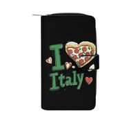 Italian Pizza I Love Italy Wallets for Men Women Clutch Purse with Buckle Card Holder Large Capacity
