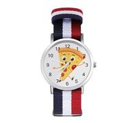 Italian Pizza Italy Watches for Mens Womens Analog Quartz Easy to Read Adjustable Nylon Strap