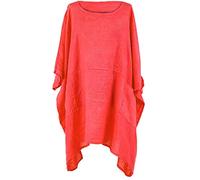 Italian Plus Size Plain Tunic Top Women Dresses Plus Size FASHION GYAL S06 Coral