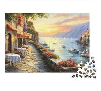 Italian Ports Jigsaw Puzzles Puzzle for Adults Kids. 1000 Piece Puzzle Great Gifts Challenge Toy Educational Game Home Decoration for Adults& Kids Age 14 Years Up 1000pcs (75x50cm)