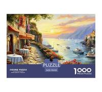 Italian Ports Jigsaw Puzzles Puzzles for Adults Kids. 1000 Piece Great Gifts Challenge Toy Educational Game Home Decoration for Educational Games Gifts 70x50cm/1000pcs