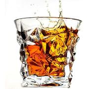 Italian Premium Fashioned Diamond Whiskey Glass 300ml Pack of 6 - Heavy Base Rocks Barware Glasses for Scotch, Mixed Drinks, Wine, Bourbon, Juice, Water and Cocktail Drinks