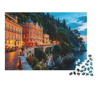 Italian Riviera Puzzle for Adults 1000Pc Recyclable Paper Cliffside Resort Jigsaw Puzzles Educational Game Challenge Ideal for Family And Friends Gifts 70x50cm/1000pcs
