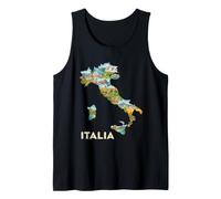Italian Roots Map - Rome Venice Milan Tuscany Italy Souvenir Tank Top