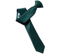 Italian Satin Skinny Thin Clip On Tie (Bottle Green)